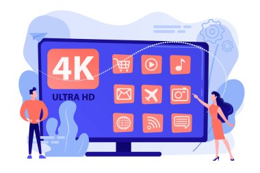 UHD akıllı Tv kavramı vektör çizim.