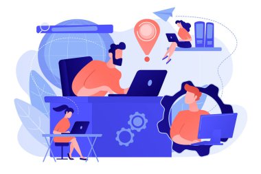 Küresel ağ bağlantı kavramı vektör çizim.