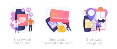 Smartwatch uygulamaları vektör konsepti metaforları kullanır