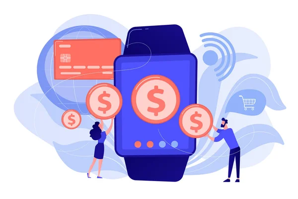 Illustrazione vettoriale del concetto di pagamento Smartwatch . — Vettoriale Stock
