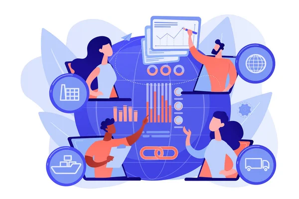 Supply chain management concept vector illustration — Stock Vector