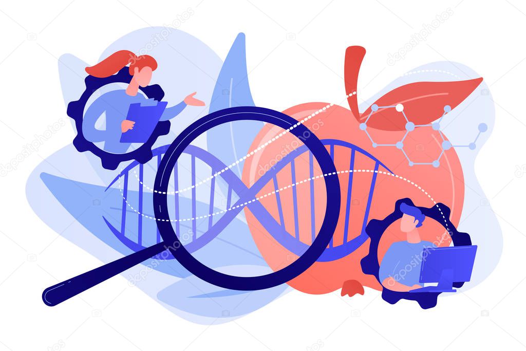 Genetically modified foods concept vector illustration.