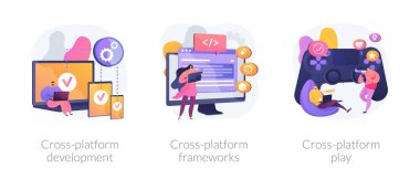 Çapraz platform yazılım ortamları vektör konsept metaforları.
