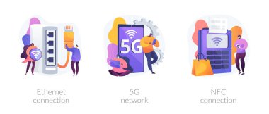 İnternet bağlantısı vektör metaforları.
