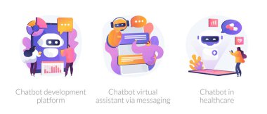 Chatbot yardımcı vektör konsepti mecazları.