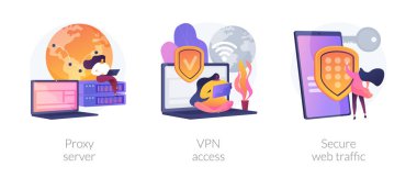 Güvenli internet erişim vektör konsepti metaforları.