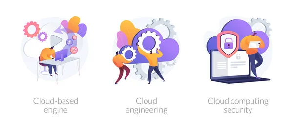 Cloud engineering diensten vector concept metaforen. — Stockvector