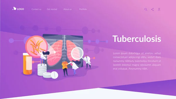 Concepto de landing page sobre tuberculosis — Archivo Imágenes Vectoriales