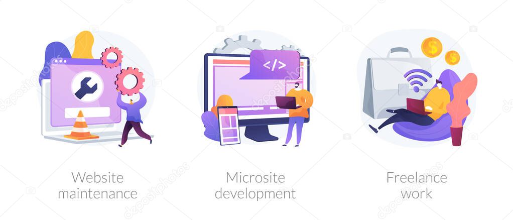 Web development services vector concept metaphors