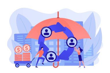 Peer-to-Peer sigorta kavramı vektör çizim.