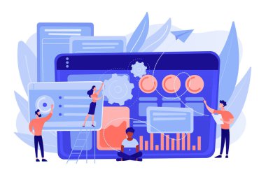 SEO analytics kavramı vektör çizim takım.