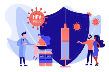 Hpv aşılama kavramı vektör illüstrasyon