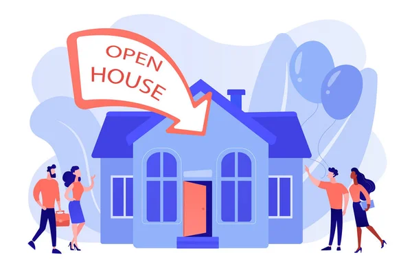 Open house concept vector illustration. — Stock Vector