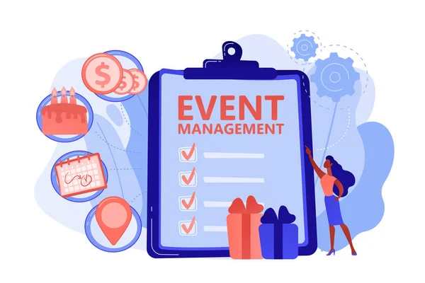 Event management concept vector illustration. — Stock Vector