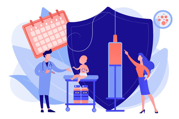 Infant and child vaccination concept vector illustration.