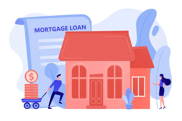 Illustration vectorielle du concept de prêt hypothécaire . — Image vectorielle