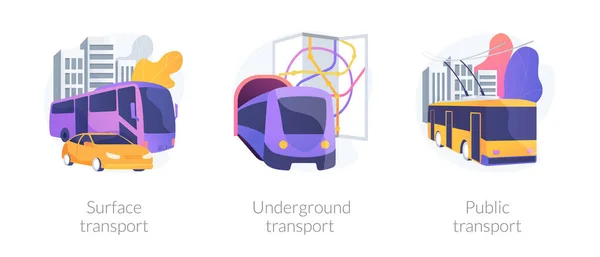 Metáforas del concepto de vector de transporte urbano de pasajeros. — Archivo Imágenes Vectoriales