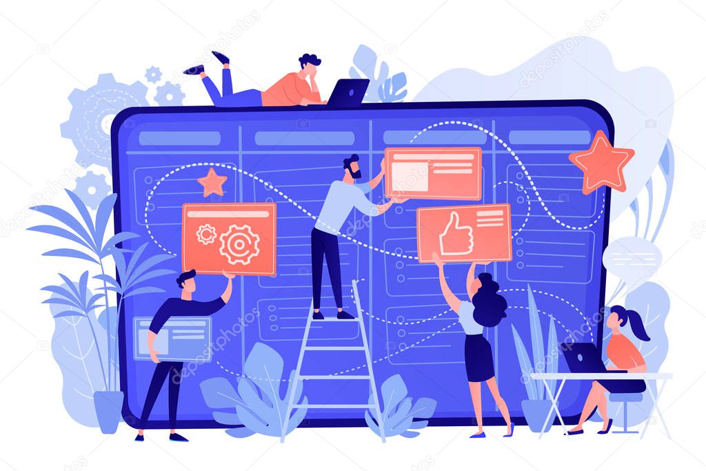 Kanban board concept vector illustration.