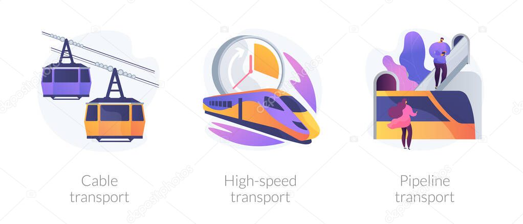 Long distance passenger vehicles vector concept metaphors.