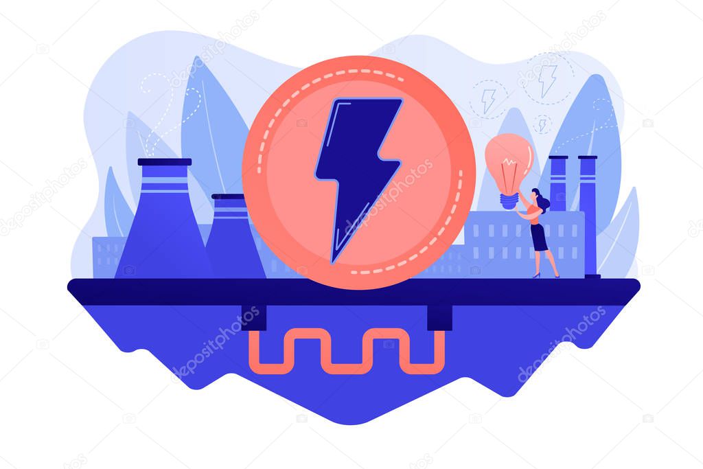 Geothermal energy concept vector illustration.