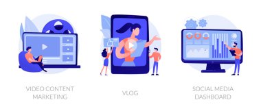 Online marketing and PR vector concept metaphors