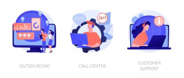 Müşteri desteği vektör metaforları.