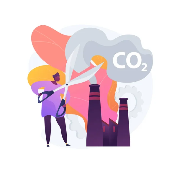 CO2 emisyon vektör konsepti metaforu — Stok Vektör