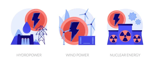 Metafory koncepce vektorů obnovitelné energie. — Stockový vektor