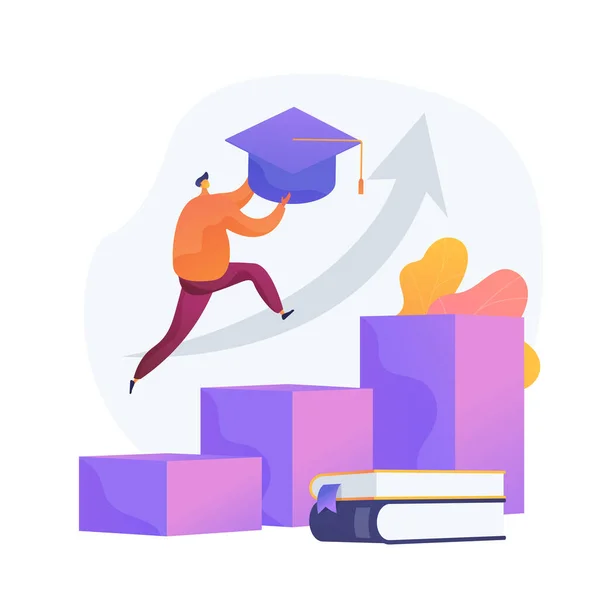 Universiteit graduatie vector concept metafoor. — Stockvector