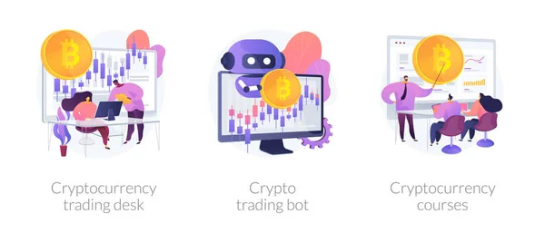 Cryptocurrency trading vector concept metaforen — Stockvector