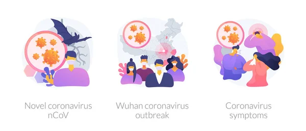 Coronavirus流行病学爆发抽象概念载体例证 — 图库矢量图片