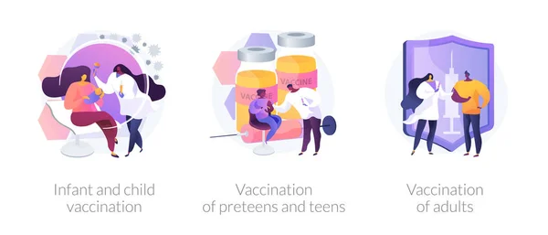 Aşı önlenebilir hastalıklar soyut konsept vektör çizimi — Stok Vektör