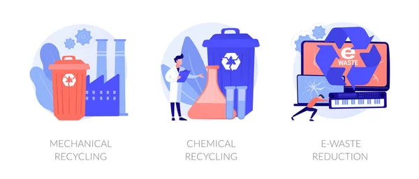 Metaphern für die Wiederverwendung von Abfallmaterial. — Stockvektor