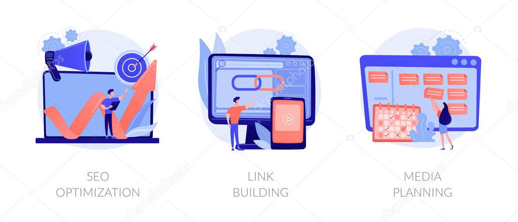 Search engine marketing vector concept metaphors.