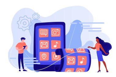 Katlanabilir smartphone kavramı vektör çizim.