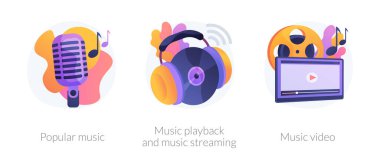 Müzik ortamı üretim vektörü konsepti metaforları.