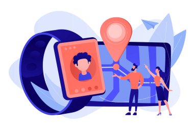 GPS izci kavramı vektör çizim çocuklar.