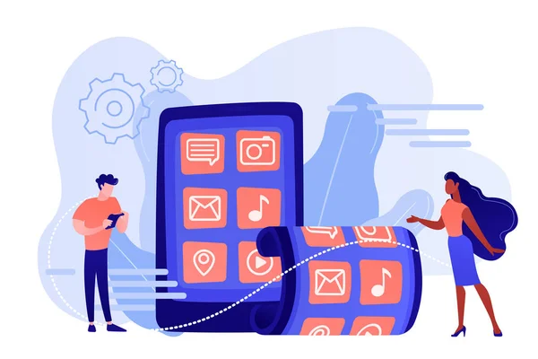 折りたたみ式スマート フォン概念ベクトル図. — ストックベクタ