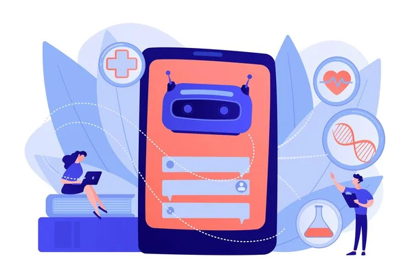 Chatbot dans les soins de santé illustration vectorielle concept . — Image vectorielle