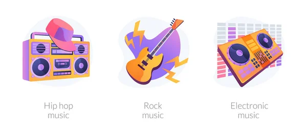 Popular music styles vector concept metaphors. — Stockvector
