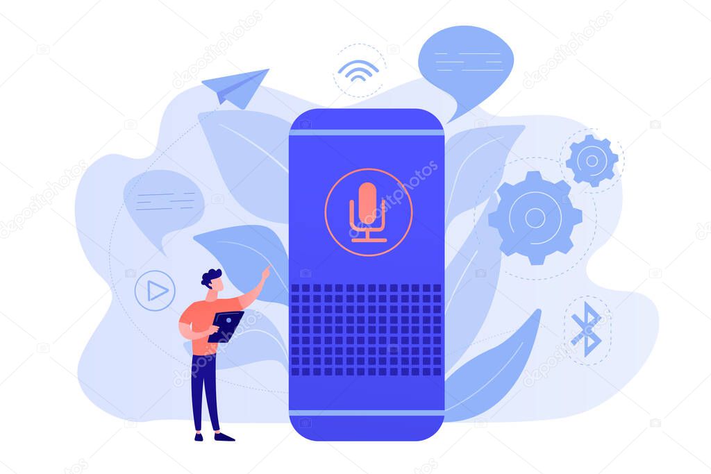 Smart speaker concept vector illustration.