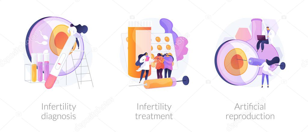 Infertility test and treatment vector concept metaphors.
