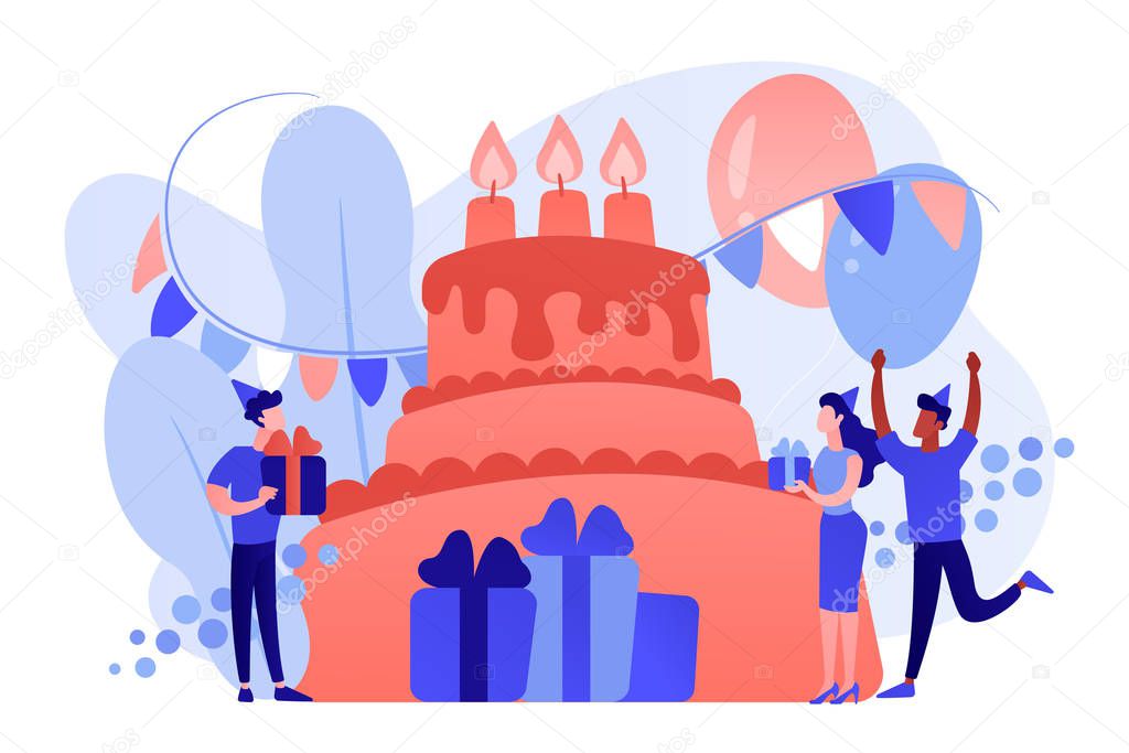 Birthday party concept vector illustration.
