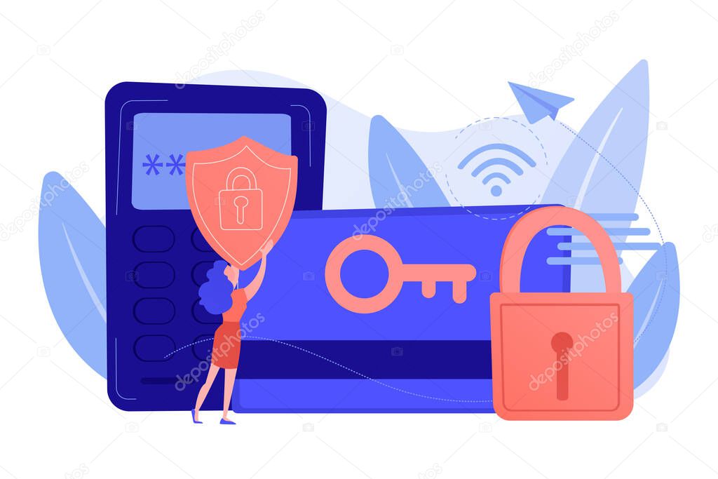 Security access card concept vector illustration.
