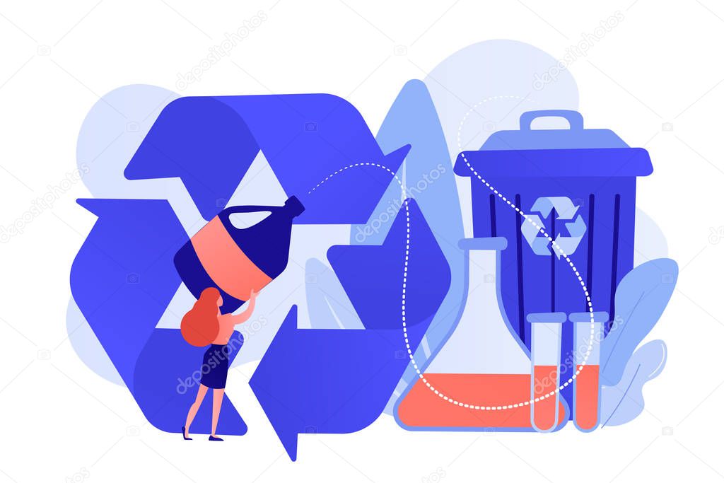 Chemical recycling concept vector illustration.