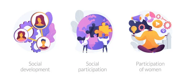 Social Engagement Metaphors Participation Society Community Involvement Social Group Participation — Stock Vector