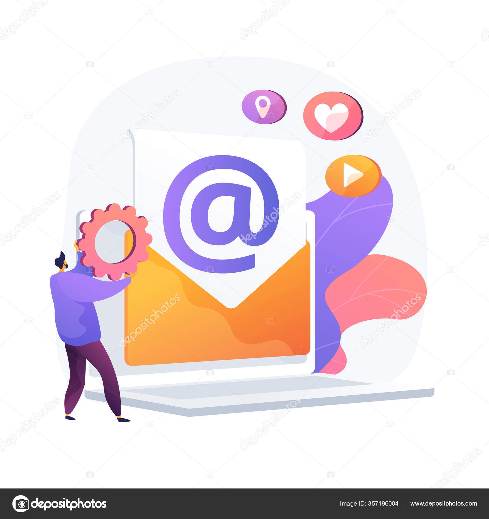 Image vectorielle Courrier Électronique Recevoir Envoyer Des Mails Échange  Messages Par Appareil par ©VisualGeneration - 357196004, image size:1600x1700