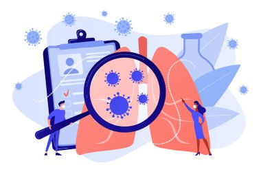 Coronavirus belirtileri konsept vektör çizimi.