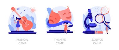 Kids creative and science camps vector concept metaphors