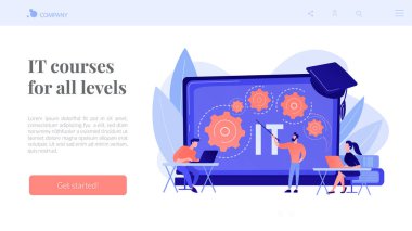 Bilgi teknolojisi kursları konsept iniş sayfası